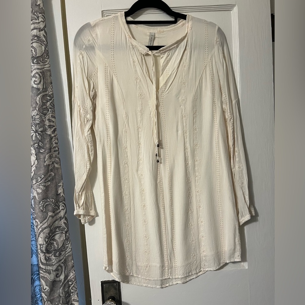 Gentle Fawn Cream Embroidered Mini Dress